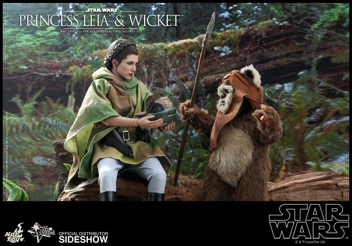 HOT TOYS - Star Wars Episode VI Movie Masterpiece 1:6 Action Doll 2 Pack 1:6 Princess Leia & Wicket MMS551
