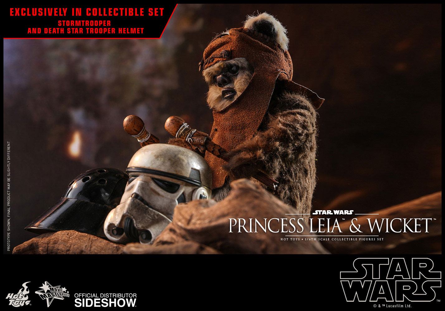 HOT TOYS - Star Wars Episode VI Movie Masterpiece 1:6 Action Doll 2 Pack 1:6 Princess Leia & Wicket MMS551