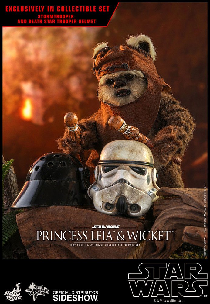 HOT TOYS - Star Wars Episode VI Movie Masterpiece 1:6 Action Doll 2 Pack 1:6 Princess Leia & Wicket MMS551