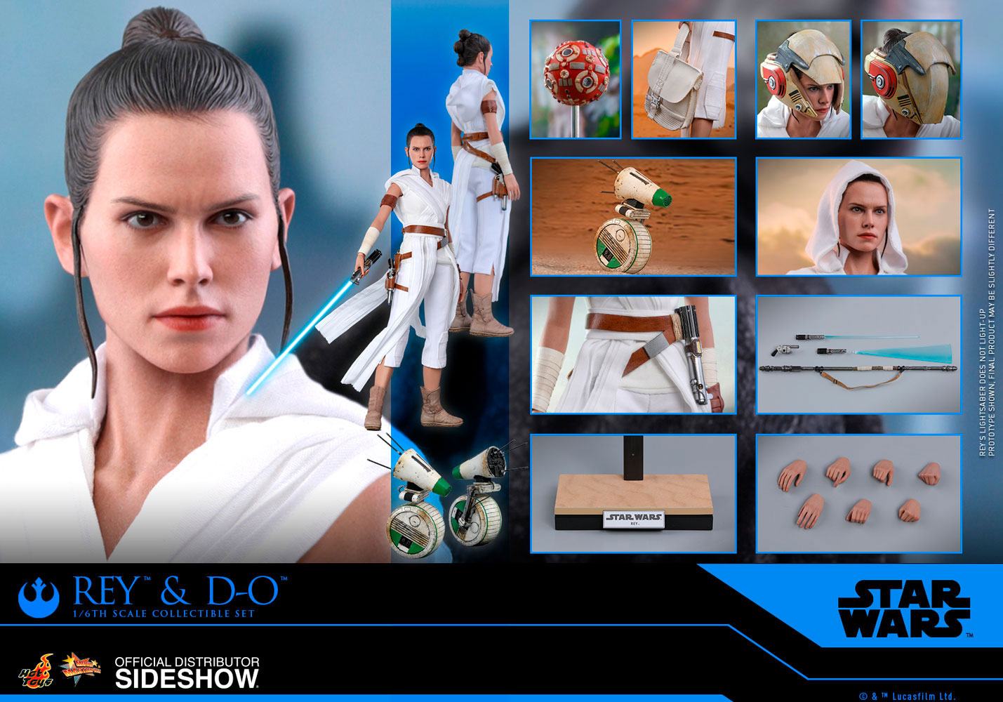 HOT TOYS - Star Wars Episode IX Movie Masterpiece 1:6 Action Doll 2 Pack 1:6 Rey & D-O