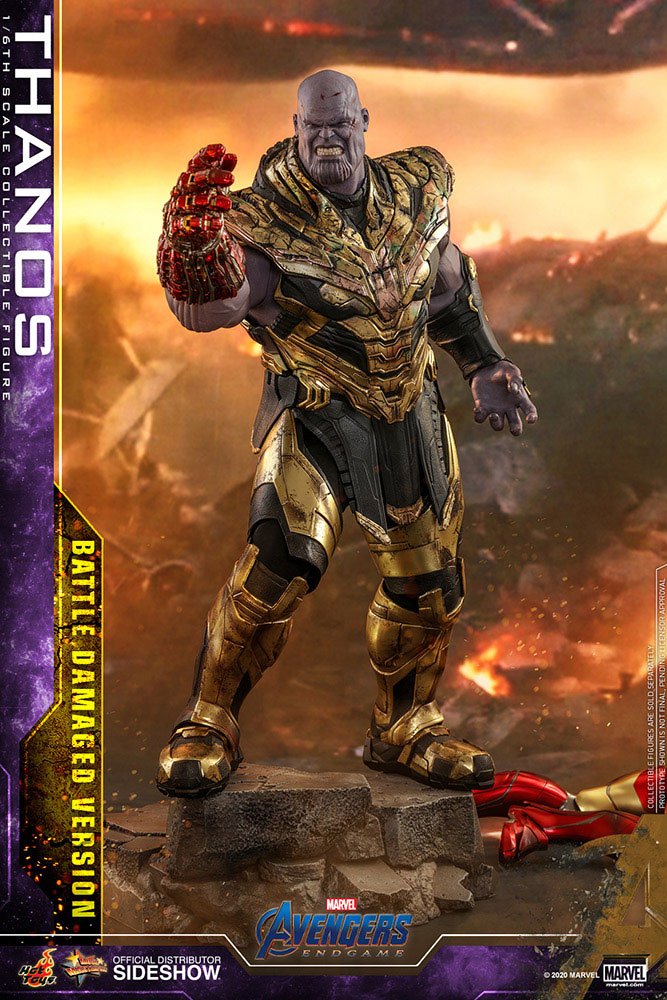 HOT TOYS - Marvel - Avengers Endgame Movie Masterpiece 1:6 Action Doll Thanos Battle Damaged