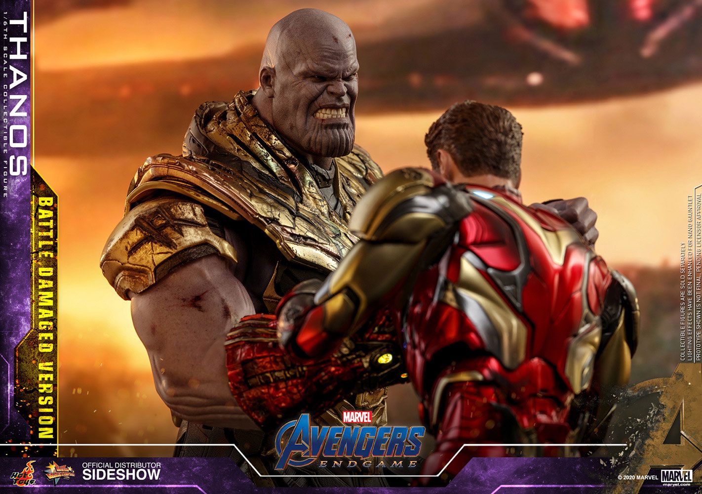 HOT TOYS - Marvel - Avengers Endgame Movie Masterpiece 1:6 Action Doll Thanos Battle Damaged