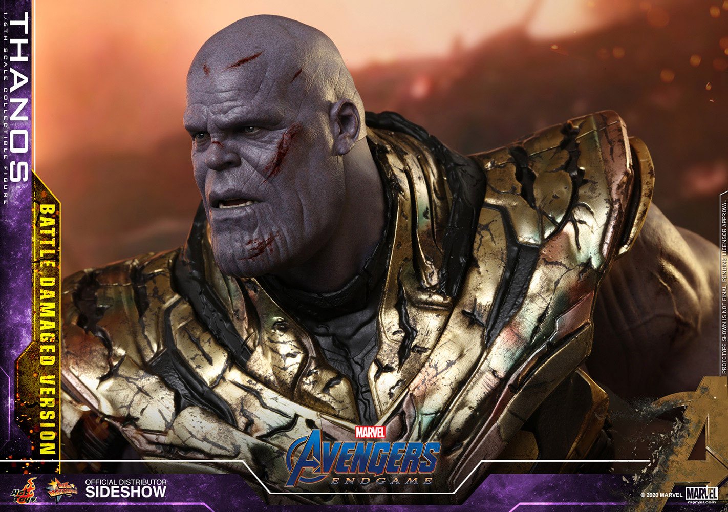 HOT TOYS - Marvel - Avengers Endgame Movie Masterpiece 1:6 Action Doll Thanos Battle Damaged