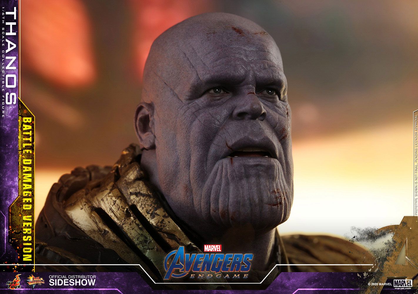 HOT TOYS - Marvel - Avengers Endgame Movie Masterpiece 1:6 Action Doll Thanos Battle Damaged