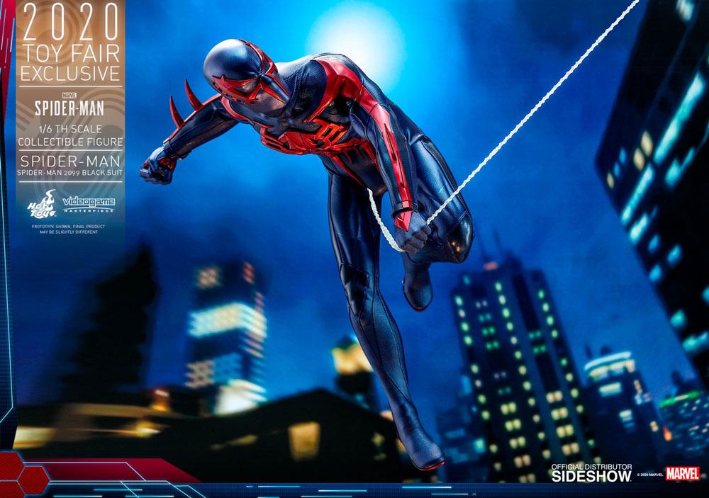 HOT TOYS - Marvel - Spider-Man Videogame Masterpiece 1:6 Action Doll Spider-Man 2099 Black Suit EXCLUSIVE VGM42