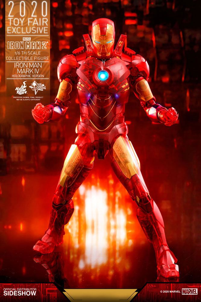 HOT TOYS - Marvel - Iron Man 2 MM 1:6 Action Doll Iron Man Mark IV (Holographic Ver) 2020 Toy Fair EXCLUSIVE MMS568