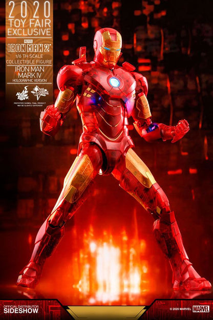 HOT TOYS - Marvel - Iron Man 2 MM 1:6 Action Doll Iron Man Mark IV (Holographic Ver) 2020 Toy Fair EXCLUSIVE MMS568