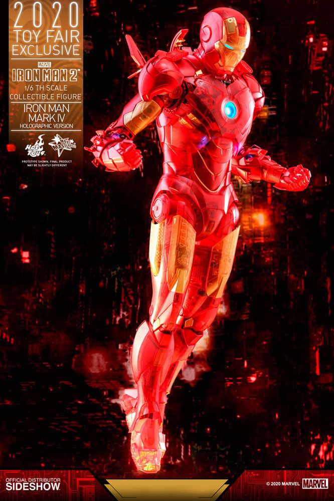 HOT TOYS - Marvel - Iron Man 2 MM 1:6 Action Doll Iron Man Mark IV (Holographic Ver) 2020 Toy Fair EXCLUSIVE MMS568