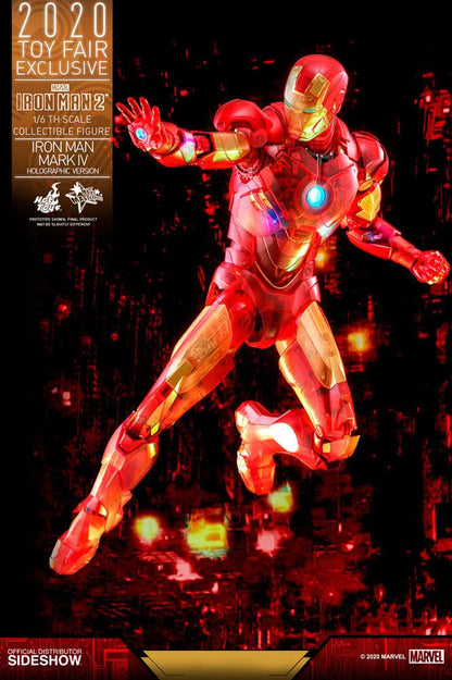 HOT TOYS - Marvel - Iron Man 2 MM 1:6 Action Doll Iron Man Mark IV (Holographic Ver) 2020 Toy Fair EXCLUSIVE MMS568