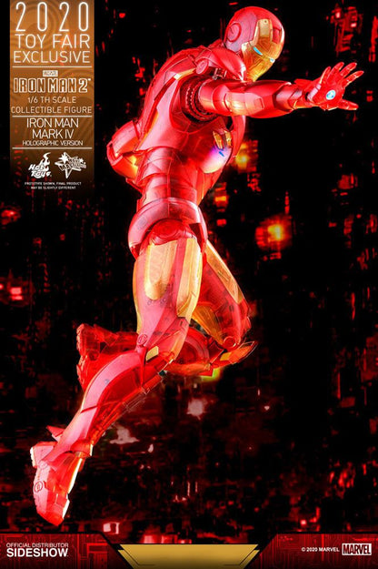 HOT TOYS - Marvel - Iron Man 2 MM 1:6 Action Doll Iron Man Mark IV (Holographic Ver) 2020 Toy Fair EXCLUSIVE MMS568