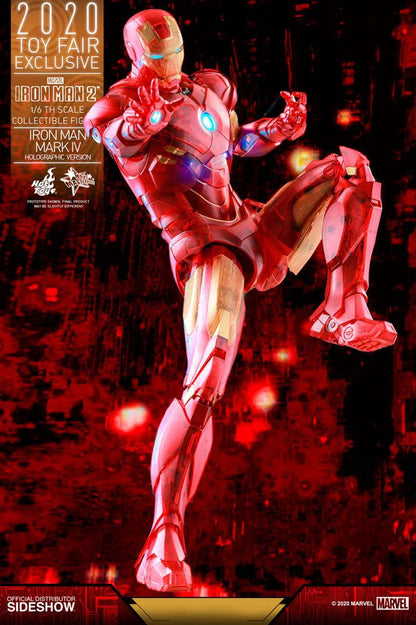 HOT TOYS - Marvel - Iron Man 2 MM 1:6 Action Doll Iron Man Mark IV (Holographic Ver) 2020 Toy Fair EXCLUSIVE MMS568