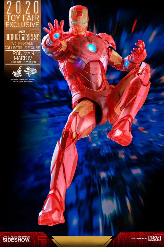 HOT TOYS - Marvel - Iron Man 2 MM 1:6 Action Doll Iron Man Mark IV (Holographic Ver) 2020 Toy Fair EXCLUSIVE MMS568