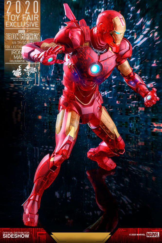 HOT TOYS - Marvel - Iron Man 2 MM 1:6 Action Doll Iron Man Mark IV (Holographic Ver) 2020 Toy Fair EXCLUSIVE MMS568