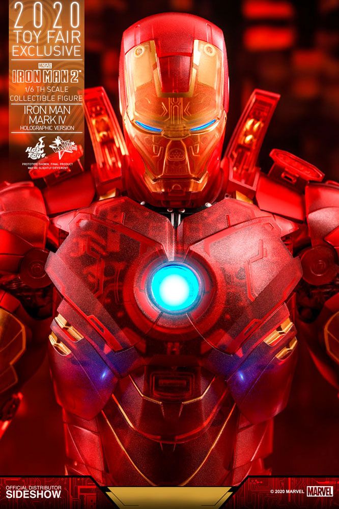 HOT TOYS - Marvel - Iron Man 2 MM 1:6 Action Doll Iron Man Mark IV (Holographic Ver) 2020 Toy Fair EXCLUSIVE MMS568