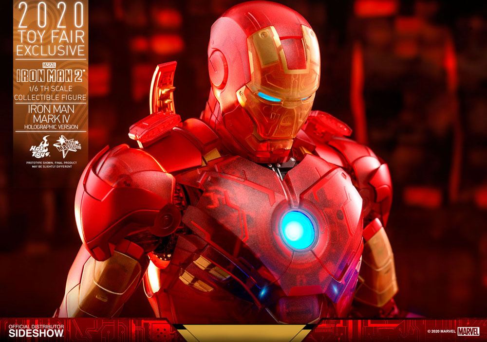 HOT TOYS - Marvel - Iron Man 2 MM 1:6 Action Doll Iron Man Mark IV (Holographic Ver) 2020 Toy Fair EXCLUSIVE MMS568