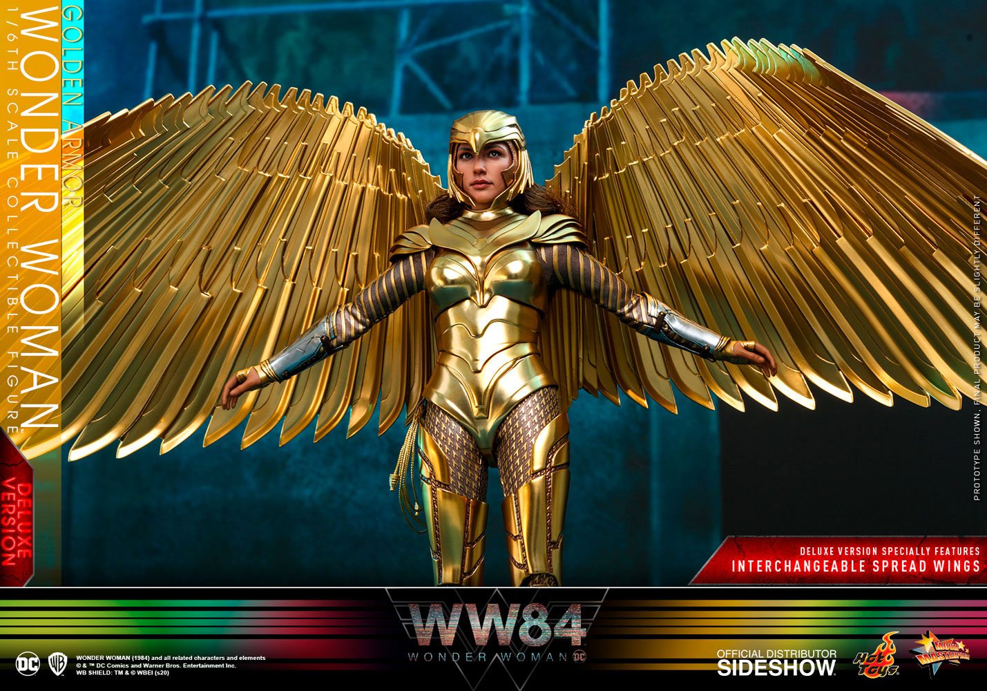 HOT TOYS - Dc Comics - Wonder Woman 1984 Movie Masterpiece 1:6 Action Doll Golden Armor Wonder Woman (DeLuxe) MMS578