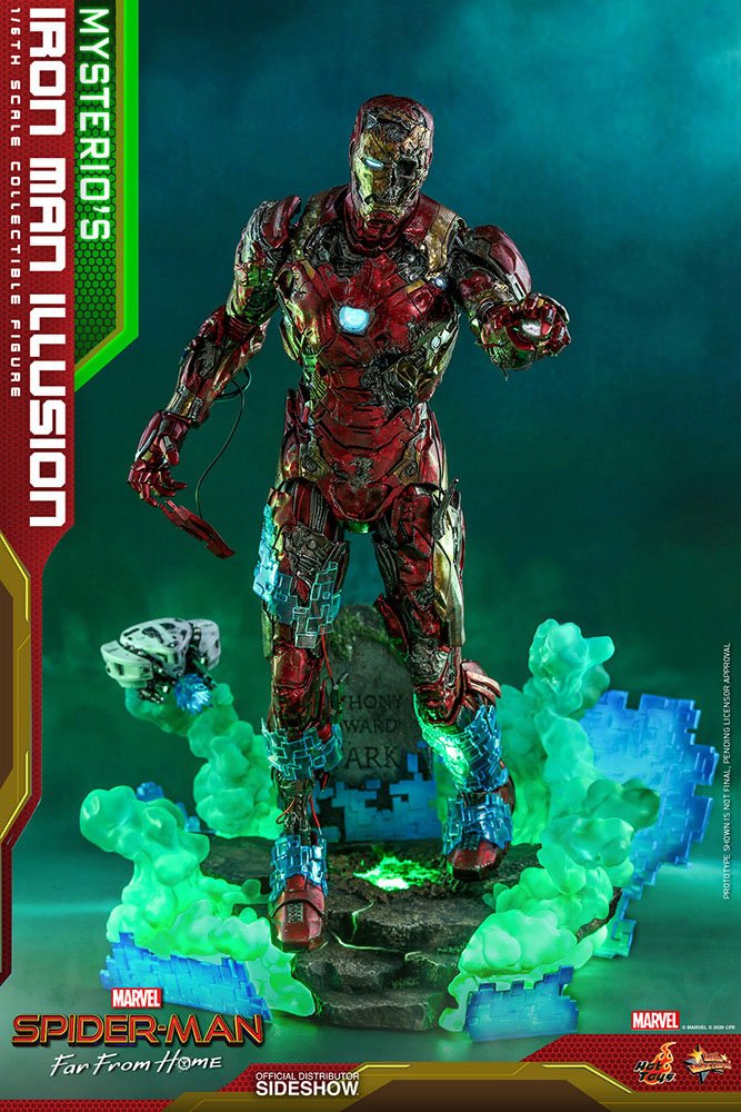 HOT TOYS - Marvel - Spider-Man Far from Home MMS Pvc 1:6 Action Doll Mysterio's Iron Man Illusion