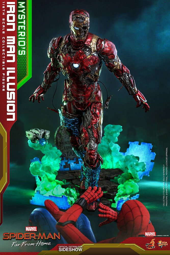 HOT TOYS - Marvel - Spider-Man Far from Home MMS Pvc 1:6 Action Doll Mysterio's Iron Man Illusion