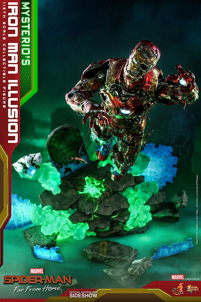 HOT TOYS - Marvel - Spider-Man Far from Home MMS Pvc 1:6 Action Doll Mysterio's Iron Man Illusion