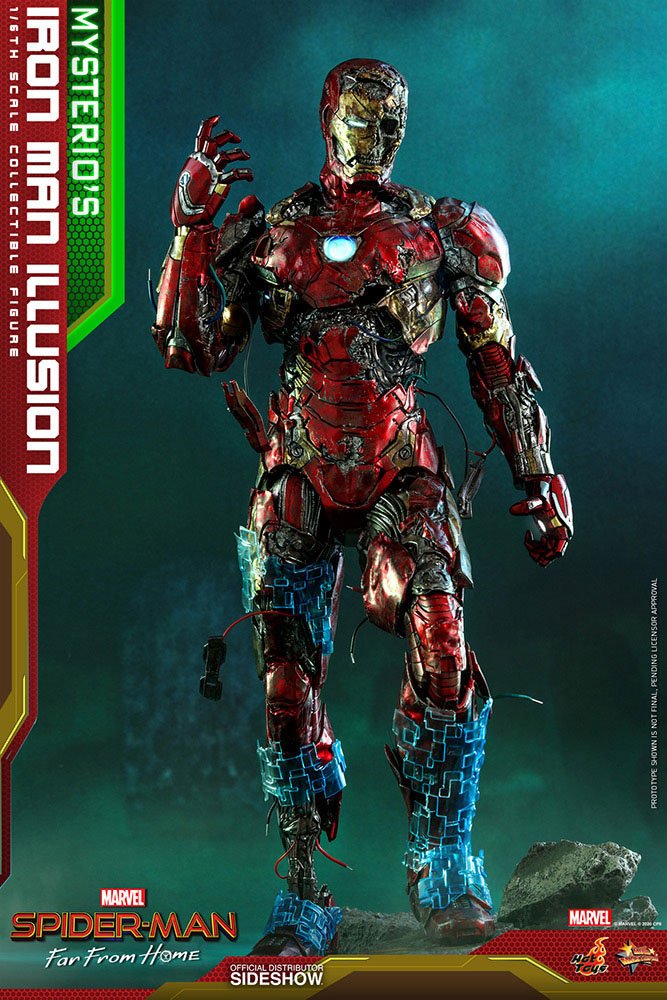 HOT TOYS - Marvel - Spider-Man Far from Home MMS Pvc 1:6 Action Doll Mysterio's Iron Man Illusion