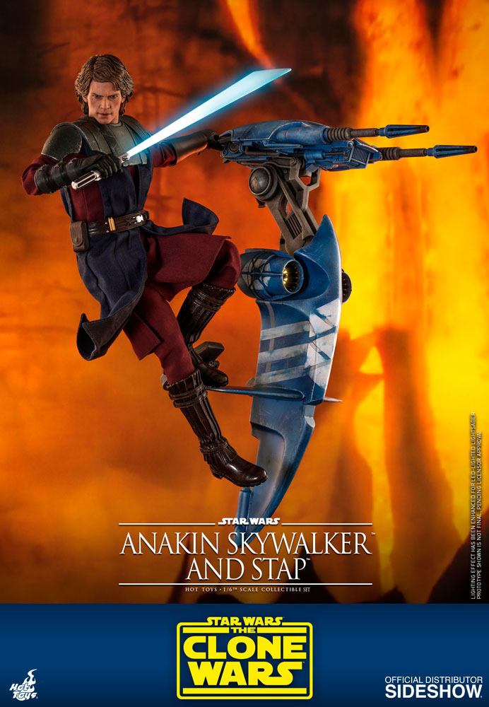 HOT TOYS - Star Wars The Clone Wars 1:6 Action Doll Anakin Skywalker & Stap Set TMS020