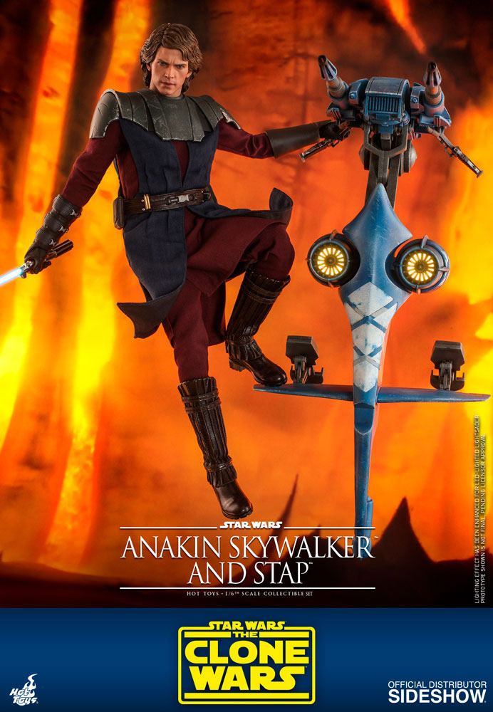 HOT TOYS - Star Wars The Clone Wars 1:6 Action Doll Anakin Skywalker & Stap Set TMS020