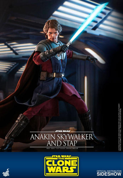 HOT TOYS - Star Wars The Clone Wars 1:6 Action Doll Anakin Skywalker & Stap Set TMS020