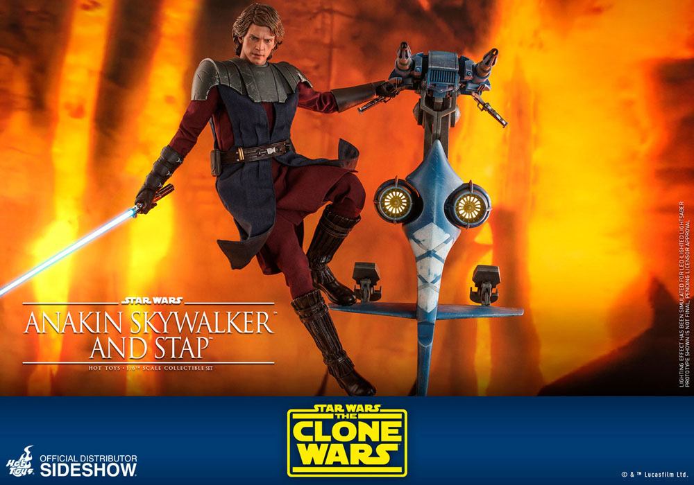 HOT TOYS - Star Wars The Clone Wars 1:6 Action Doll Anakin Skywalker & Stap Set TMS020