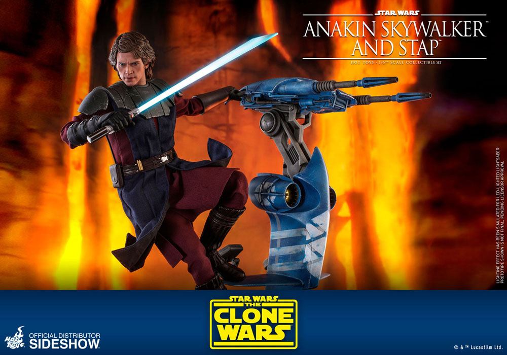 HOT TOYS - Star Wars The Clone Wars 1:6 Action Doll Anakin Skywalker & Stap Set TMS020