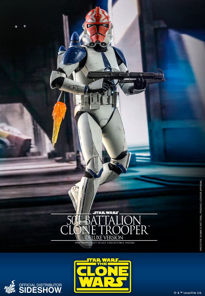 HOT TOYS - Star Wars The Clone Wars 1:6 Action Doll 501st Battalion Clone Trooper (DeLuxe) TMS023