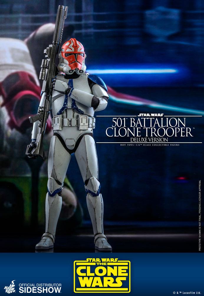 HOT TOYS - Star Wars The Clone Wars 1:6 Action Doll 501st Battalion Clone Trooper (DeLuxe) TMS023