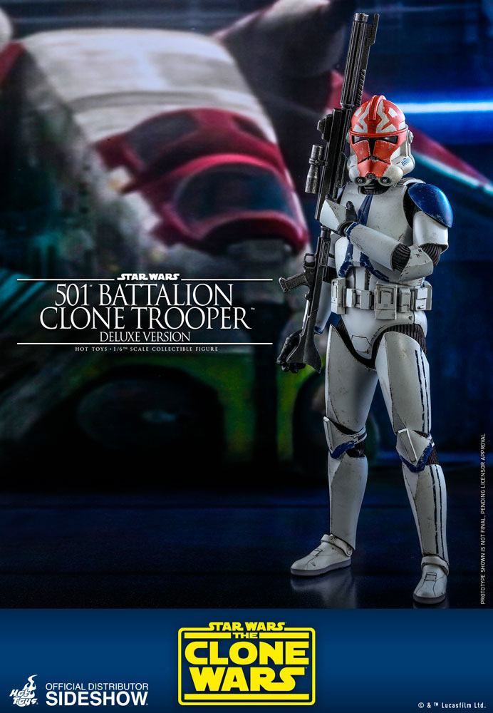 HOT TOYS - Star Wars The Clone Wars 1:6 Action Doll 501st Battalion Clone Trooper (DeLuxe) TMS023