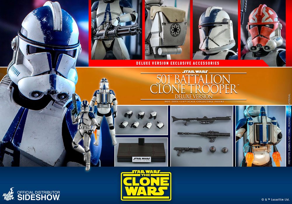 HOT TOYS - Star Wars The Clone Wars 1:6 Action Doll 501st Battalion Clone Trooper (DeLuxe) TMS023