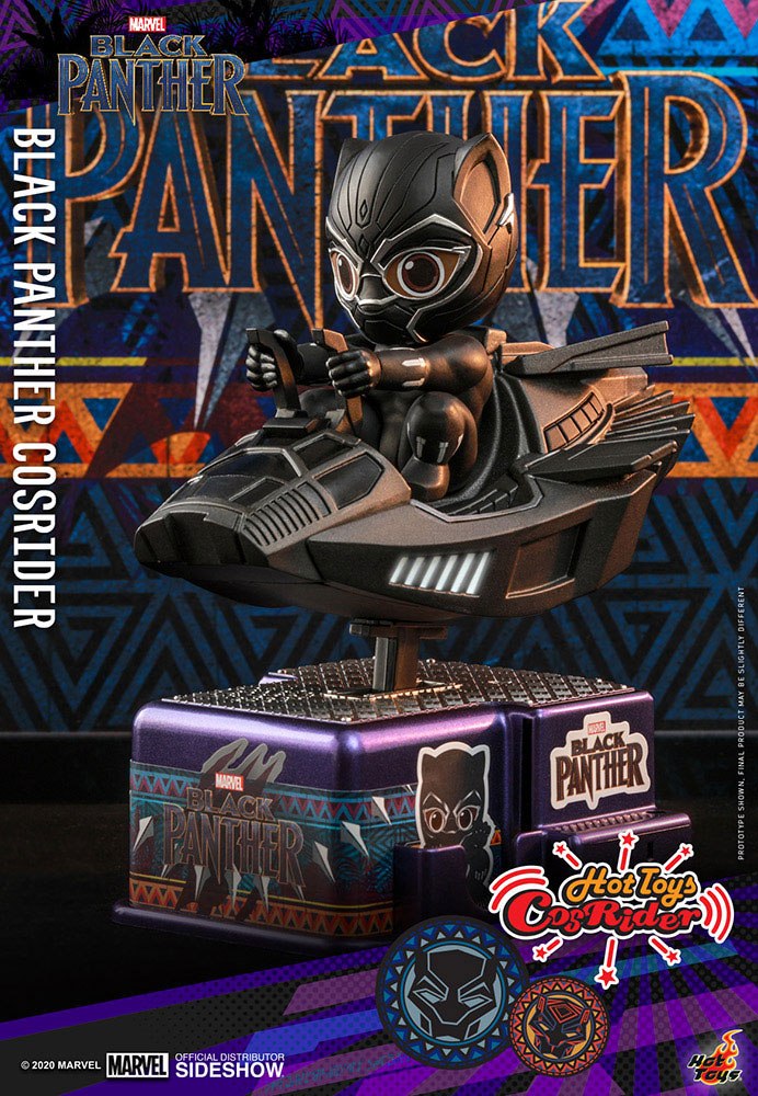 HOT TOYS - Marvel - Black Panther Cosrider Mini Figure with Sound & Light Up Black Panther