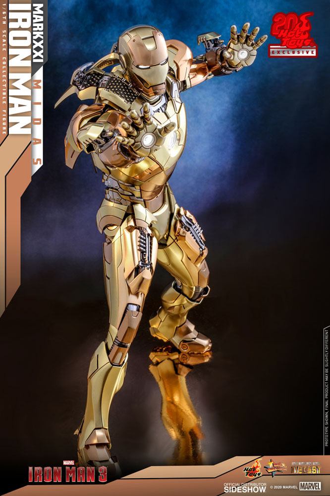 HOT TOYS - Marvel - Iron Man 3 Movie Masterpiece Die Cast 1:6 Action Doll Iron Man Mark XXI Midas Hot Toys EXCLUSIVE MMS586 - D36