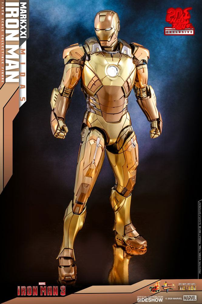 HOT TOYS - Marvel - Iron Man 3 Movie Masterpiece Die Cast 1:6 Action Doll Iron Man Mark XXI Midas Hot Toys EXCLUSIVE MMS586 - D36