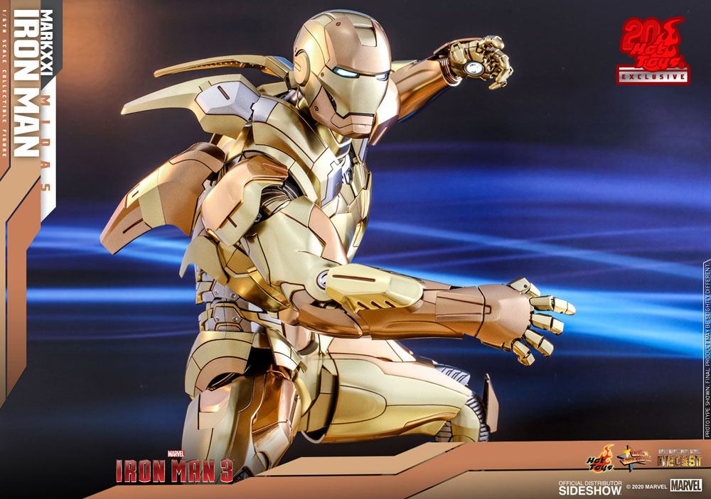 HOT TOYS - Marvel - Iron Man 3 Movie Masterpiece Die Cast 1:6 Action Doll Iron Man Mark XXI Midas Hot Toys EXCLUSIVE MMS586 - D36