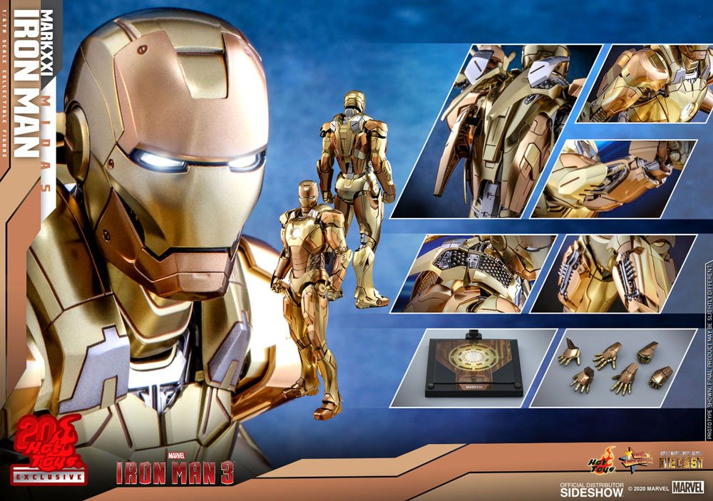 HOT TOYS - Marvel - Iron Man 3 Movie Masterpiece Die Cast 1:6 Action Doll Iron Man Mark XXI Midas Hot Toys EXCLUSIVE MMS586 - D36