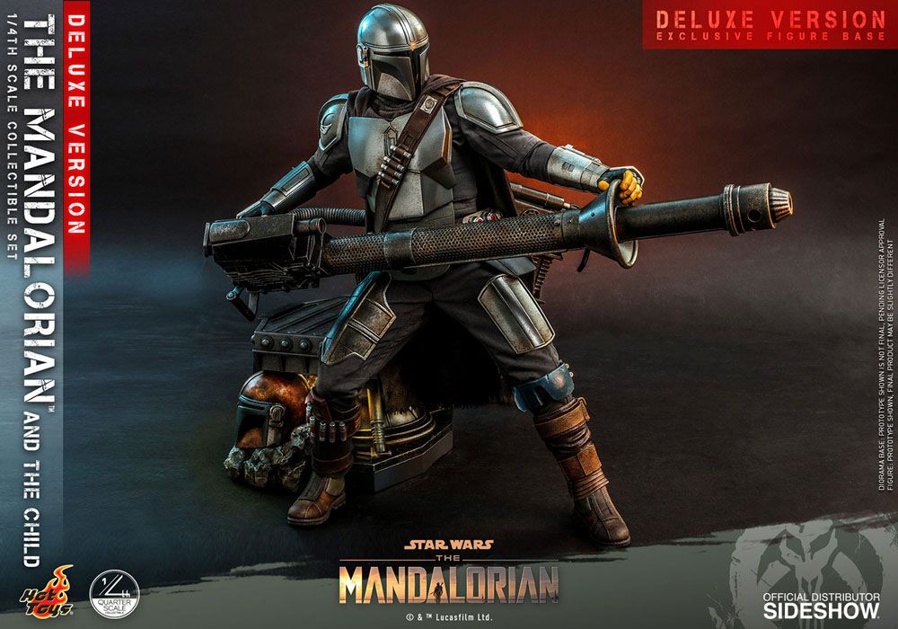 HOT TOYS - Star Wars The Mandalorian 1:4 Action Doll 2 Pack The Mandalorian & The Child DeLuxe QS017