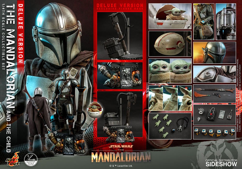 HOT TOYS - Star Wars The Mandalorian 1:4 Action Doll 2 Pack The Mandalorian & The Child DeLuxe QS017