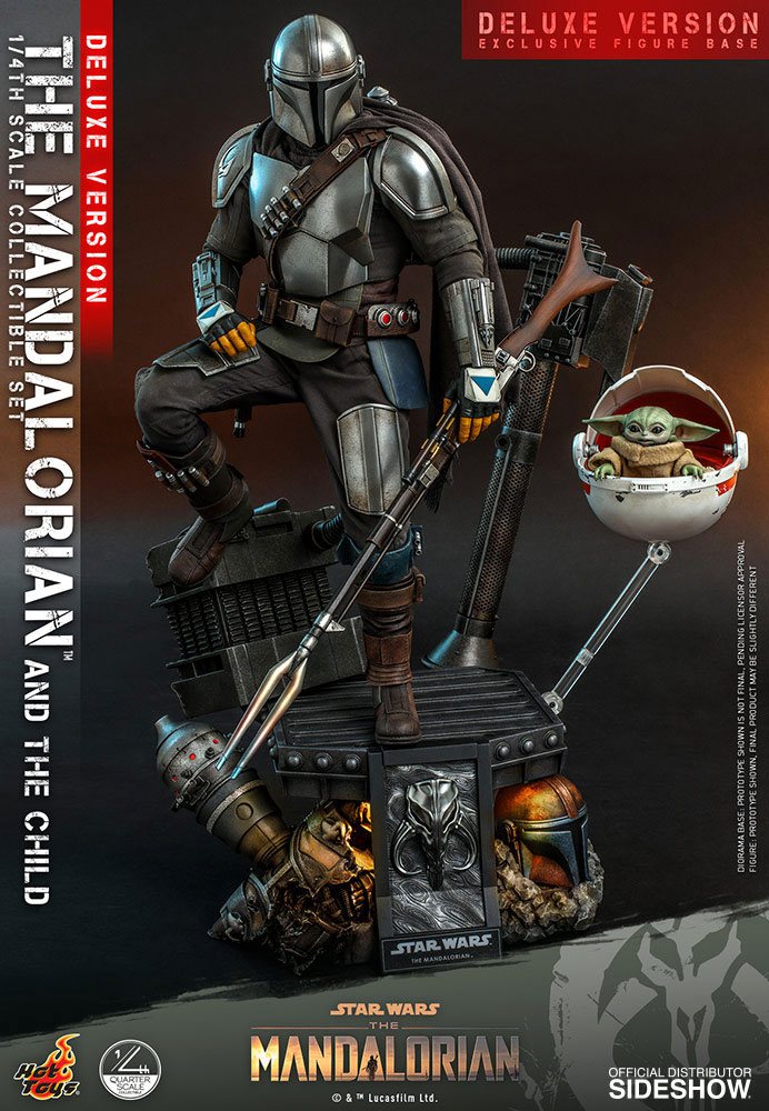 HOT TOYS - Star Wars The Mandalorian 1:4 Action Doll 2 Pack The Mandalorian & The Child DeLuxe QS017