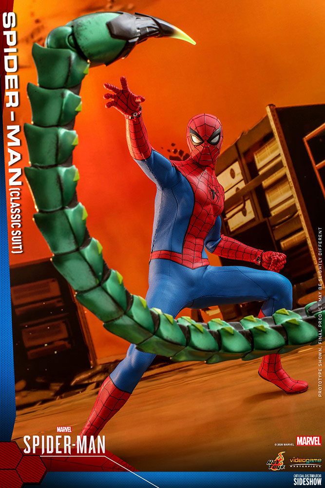 HOT TOYS - Marvel - Spider-Man Videogame Masterpiece 1:6 Action Doll Spider-Man Classic Suit