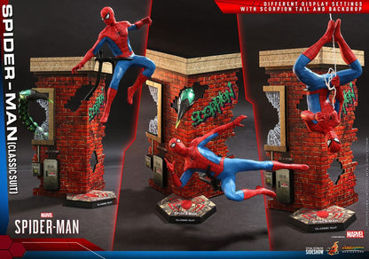 HOT TOYS - Marvel - Spider-Man Videogame Masterpiece 1:6 Action Doll Spider-Man Classic Suit