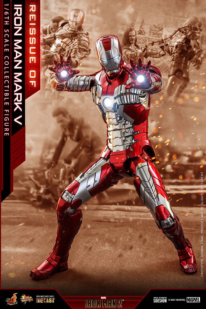 HOT TOYS - Marvel - Iron Man 2 - Mark V - Die Cast Movie Masterpiece 1:6 Action Doll MMS400 - D18