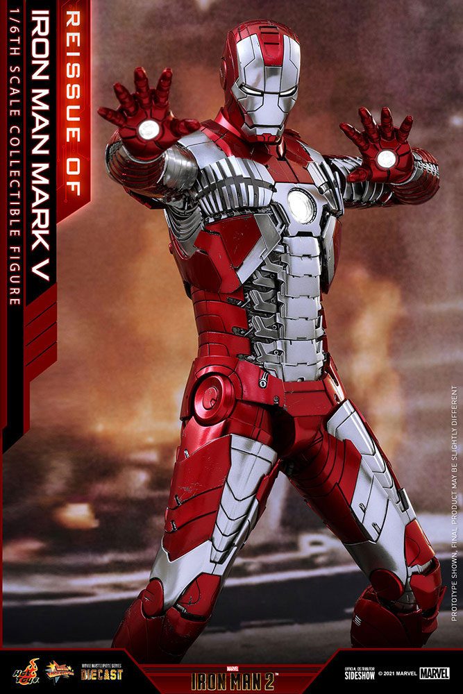 HOT TOYS - Marvel - Iron Man 2 - Mark V - Die Cast Movie Masterpiece 1:6 Action Doll MMS400 - D18