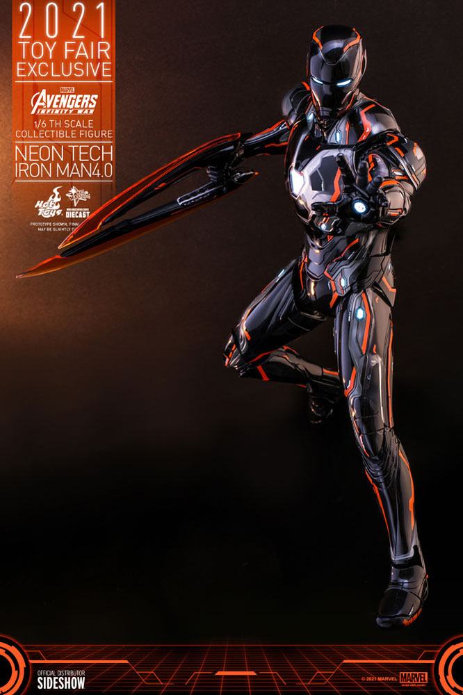 HOT TOYS - Marvel - Avengers Infinity War 1:6 Action Doll Iron Man Neon Tech 4.0 2021 Toy Fair EXCLUSIVE MMS597 - D39