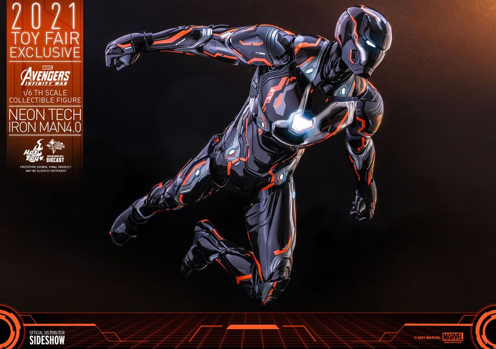 HOT TOYS - Marvel - Avengers Infinity War 1:6 Action Doll Iron Man Neon Tech 4.0 2021 Toy Fair EXCLUSIVE MMS597 - D39