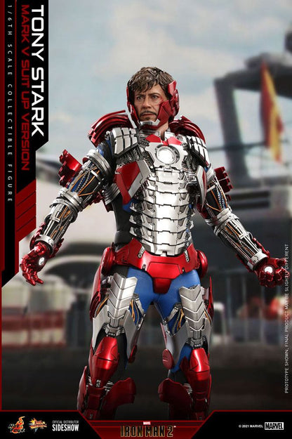 HOT TOYS - Marvel - Iron Man 2 - Tony Stark Mark V Suit Up Ver  1:6 Action Doll MMS599