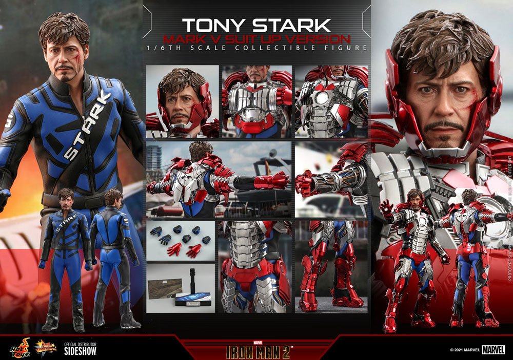 HOT TOYS - Marvel - Iron Man 2 - Tony Stark Mark V Suit Up Ver  1:6 Action Doll MMS599