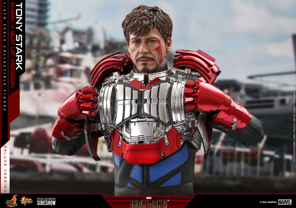 HOT TOYS -  Iron Man 2 - Tony Stark Mark V Up Version Deluxe 1:6 Scale Figure